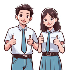 Senior High School Students Illustration