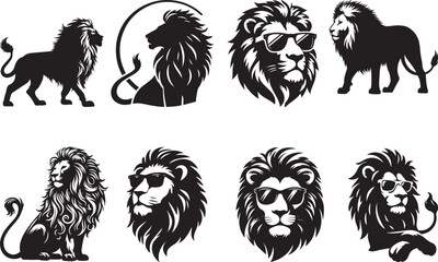 Lion Silhouettes EPS Lion Vector Lion Clipart