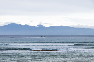 Hawaiian island and Pacific Ocean