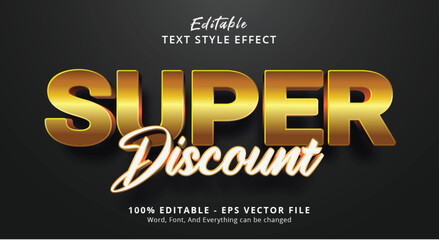 Super discount sale typography premium editable text effect