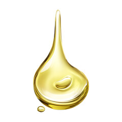 olive oil droplet with bubbles isolated on a transparent background, a drop of honey PNG