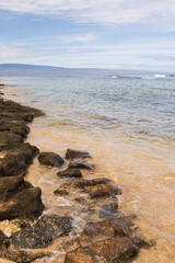 Volcanic rock on the beach in Maui, Hawaii