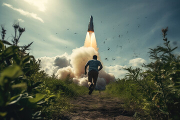 Futuristic Rocket Liftoff Scene