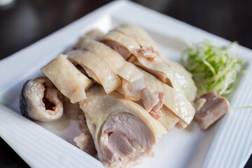 Taiwanese local cuisine steamed chicken