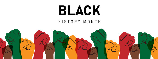 Black History Month, banner, vector illustration - obrazy, fototapety, plakaty