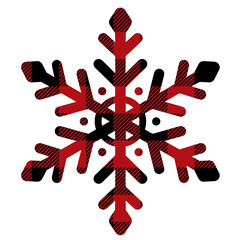 Red Christmas snowflake buffalo plaid print pattern elements	
