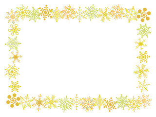 雪の結晶のフレーム　金色