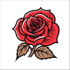 Red Rose Vector Illustration 