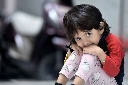Portrait of a 3 years old cute and adorable Asian Indian Baby girl