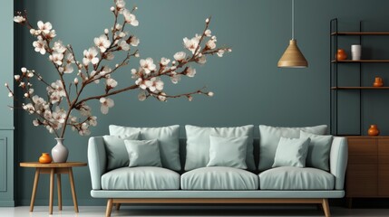 Spring Atmosphere Stylish Living Room Interior, HD, Background Wallpaper, Desktop Wallpaper