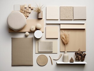 AI generated illustration of an interior architect-inspired material moodboard