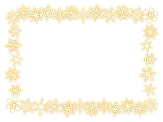 雪の結晶のフレーム　金色