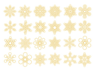 雪の結晶のセット　金色