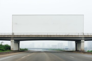 Fototapeta na wymiar Spacious empty white billboard mockup on modern building exterior background for advertisement
