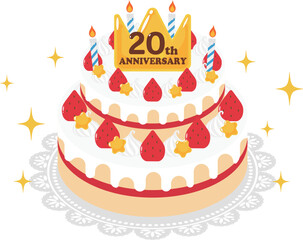 20周年記念のホールケーキ