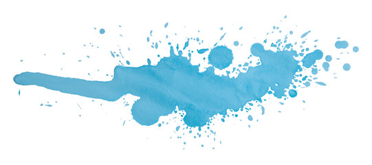 Light blue watercolor background. Artistic hand paint. Isolated on transparent background.