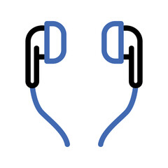 Earbuds Outline 2 Color Icon