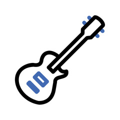 Electric Guitar Outline 2 Color Icon