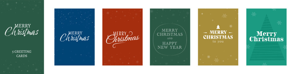Fototapeta na wymiar Christmas greeting cards set. Greeting cards.