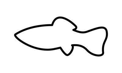 Simple Fish Line Art Logo	
