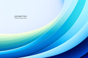 Blue color gradient background design. Abstract geometric background with liquid shapes. Vector illustration.
