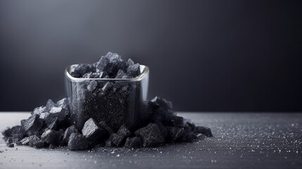 Himalayan black rock salt used in South Asia, Himalayas, Pakistan - obrazy, fototapety, plakaty