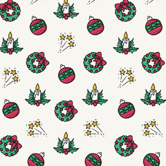 Christmas and New Year seamless pattern
