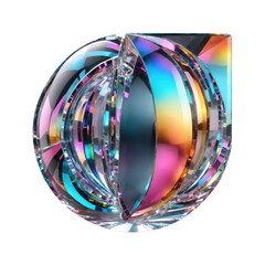 3d holographic shape, reflective glass dispersion