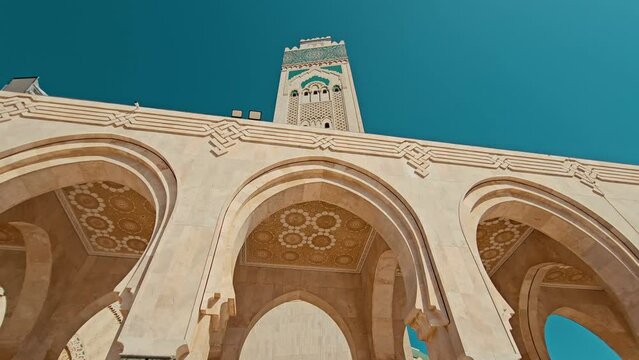 view of the famous Hassan II Mosque in casablanca, Morocco