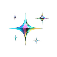 3d holographic shape, reflective glass dispersion