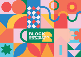 Flat geometric shapes backgrounds