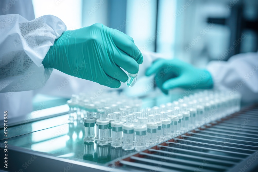 Poster scientist conducting experiments in a lab generative ai