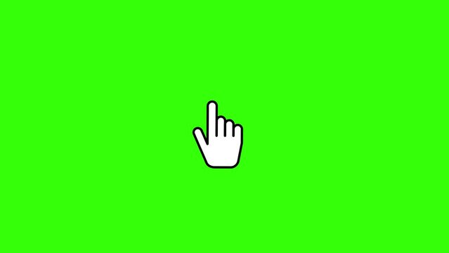 hand cursor double click click animation pc computer cursor double click select object green screen background 4k