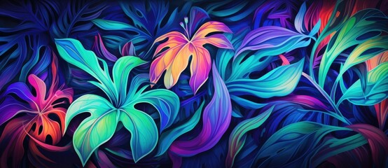 Fototapeta na wymiar Vibrant Blooms in a Dark Canvas