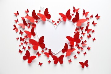 Butterflies and Hearts 3D Paper Art for Romantic Occasions like Valentine's Day, Weddings, and Lovecards