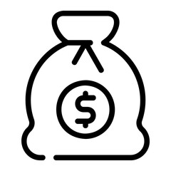 money bag line icon