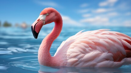 Naklejka premium Pink Flamingo Swan Pool Floatie Swimming, HD, Background Wallpaper, Desktop Wallpaper