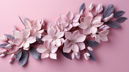 Pink Magnolia Flower Isolated On White, HD, Background Wallpaper, Desktop Wallpaper