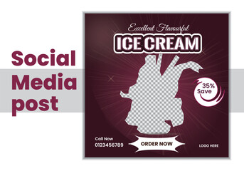 Food social media post. 
minimal square banner template .
Food social media post & web banner.