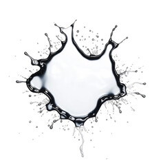 Splashes on white. Water spill and puddle droplets isolated on transparent background