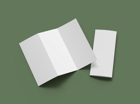 3d render of blank Z-fold letter brochure to present your design