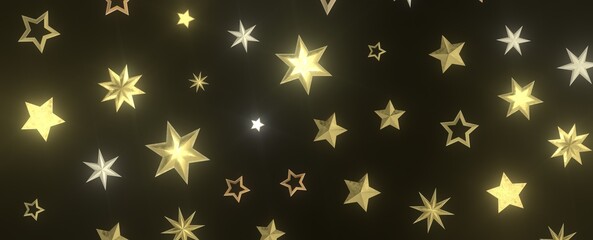 Falling Holiday Astral Radiance: Magnificent 3D Illustration of Descending Stellar Illumination for Christmas