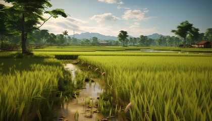 Rice Farm, Grows and harvests rice crops