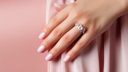 Naklejka premium Hands Young Woman Manicure Nails Covered, HD, Background Wallpaper, Desktop Wallpaper