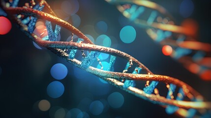 DNA molecule spiral - 3d illustration - obrazy, fototapety, plakaty