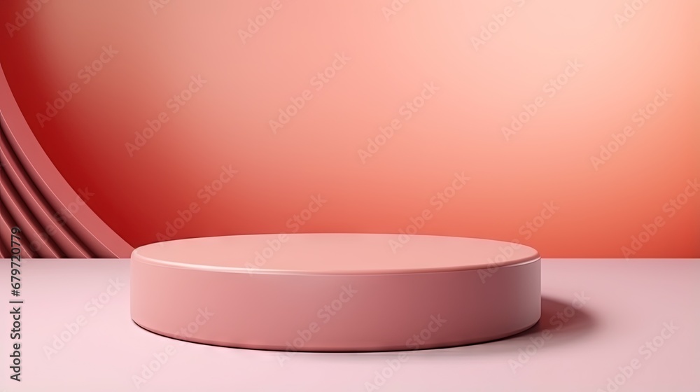 Fototapete abstract background, mock up scene with podium geometry shape for product display. 3d rendering