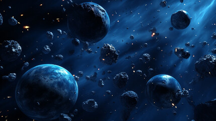 blue planet with space HD 8K wallpaper Stock Photographic Image