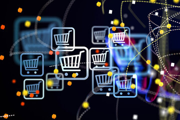 hand touches virtual percent icon