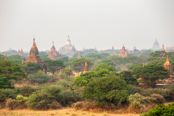 Ancient Temples In Bagan, Myanmar. Bagan Is An Ancient City And A UNESCO World Heritage Site In The Mandalay Region Of Myanmar.
