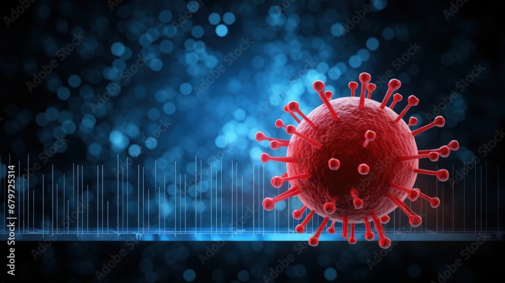 Poster The covid 19 or corona virus impacts Crisis and loss the global economy and financial business. the coronavirus weakens the economy.bar graph decline pattern on blue background